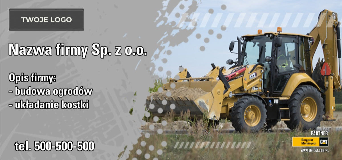 Baner z logo wzór 3 koparko-ładowarka-1